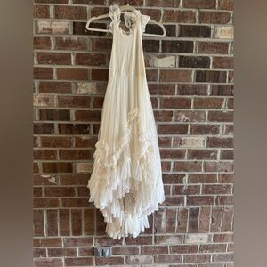 Charming Ivory Ruffled Kids Dress